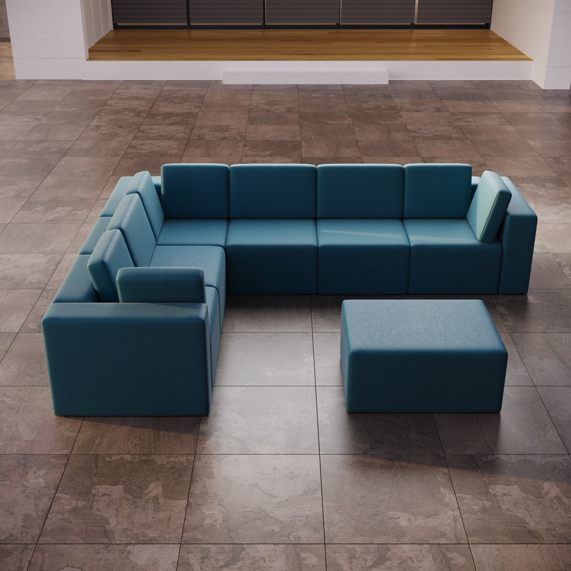 Modular Garden Sofa Eden L Maxi with Side Stool