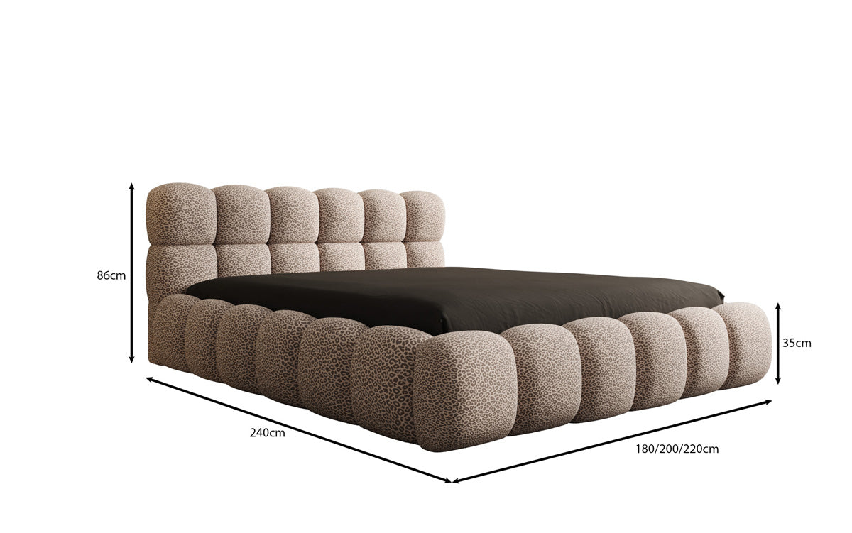 Designer upholstered bed Boston Wild Edition with storage