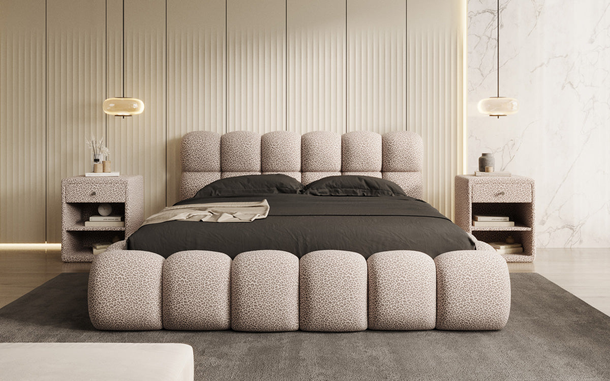 Designer upholstered bed Boston Wild Edition with storage