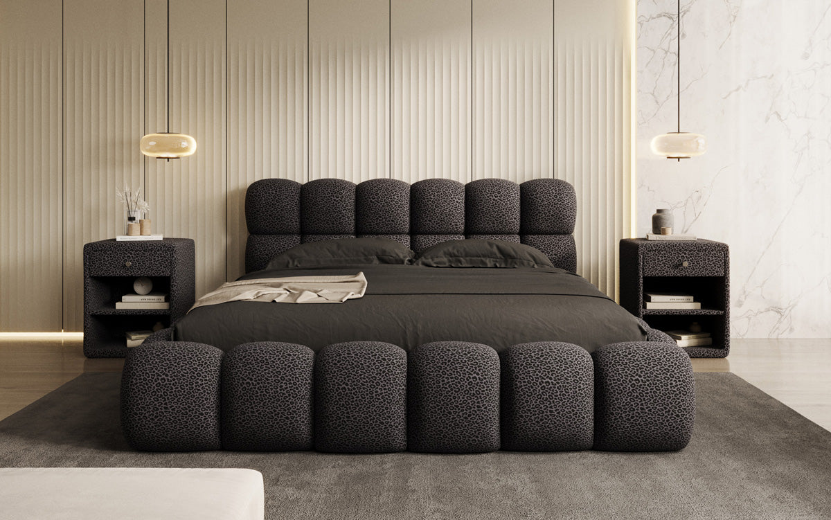 Designer upholstered bed Boston Wild Edition with storage