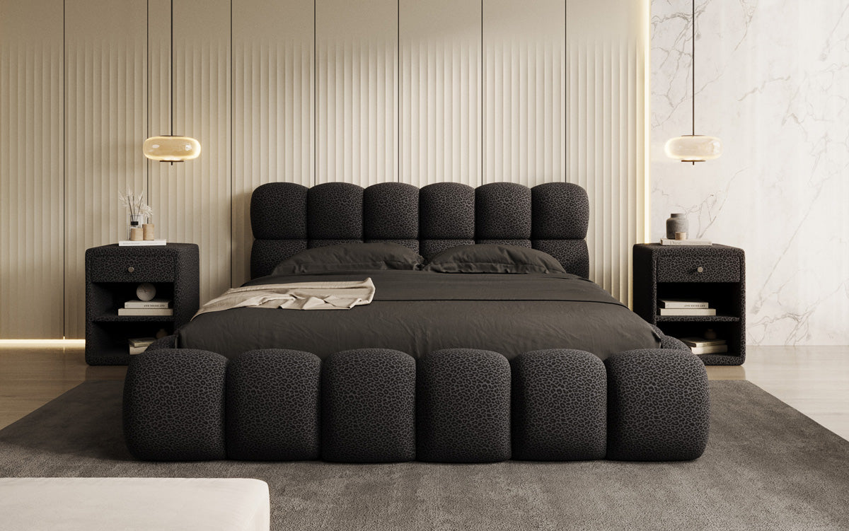 Designer upholstered bed Boston Wild Edition with storage