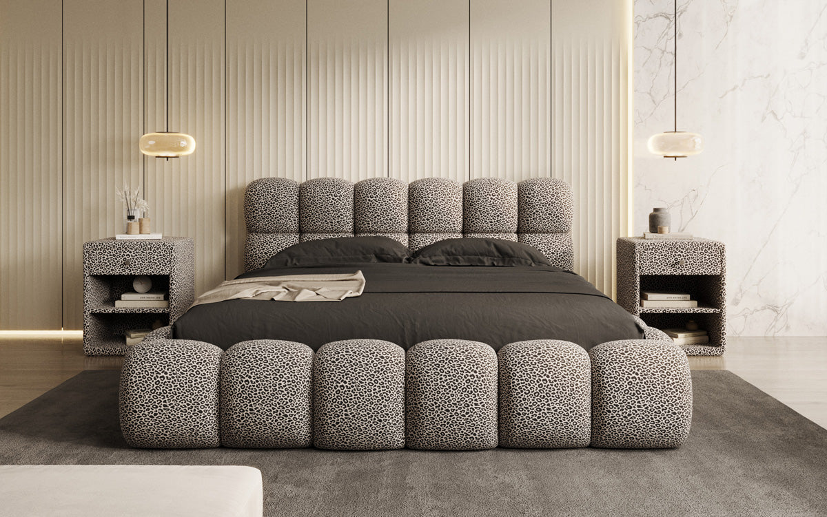 Designer upholstered bed Boston Wild Edition with storage