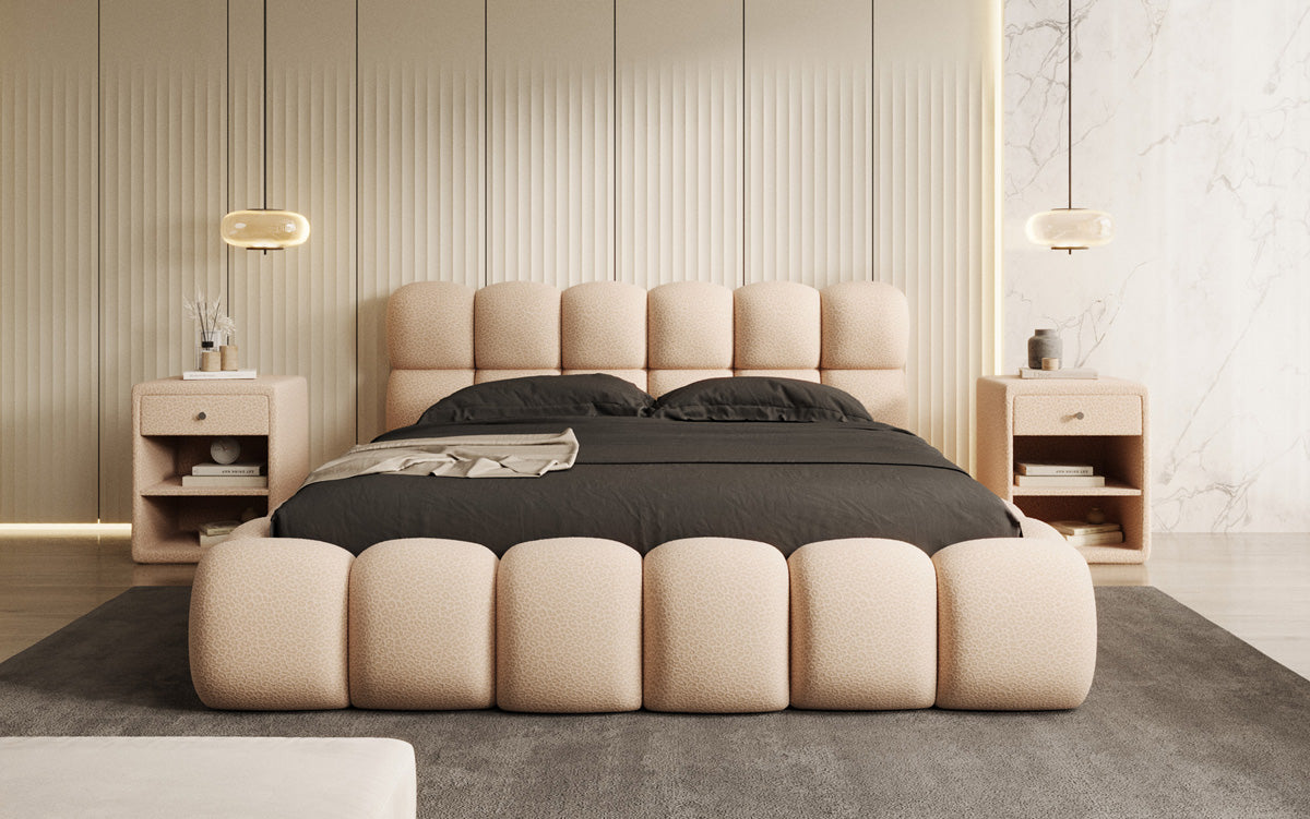 Designer upholstered bed Boston Wild Edition with storage