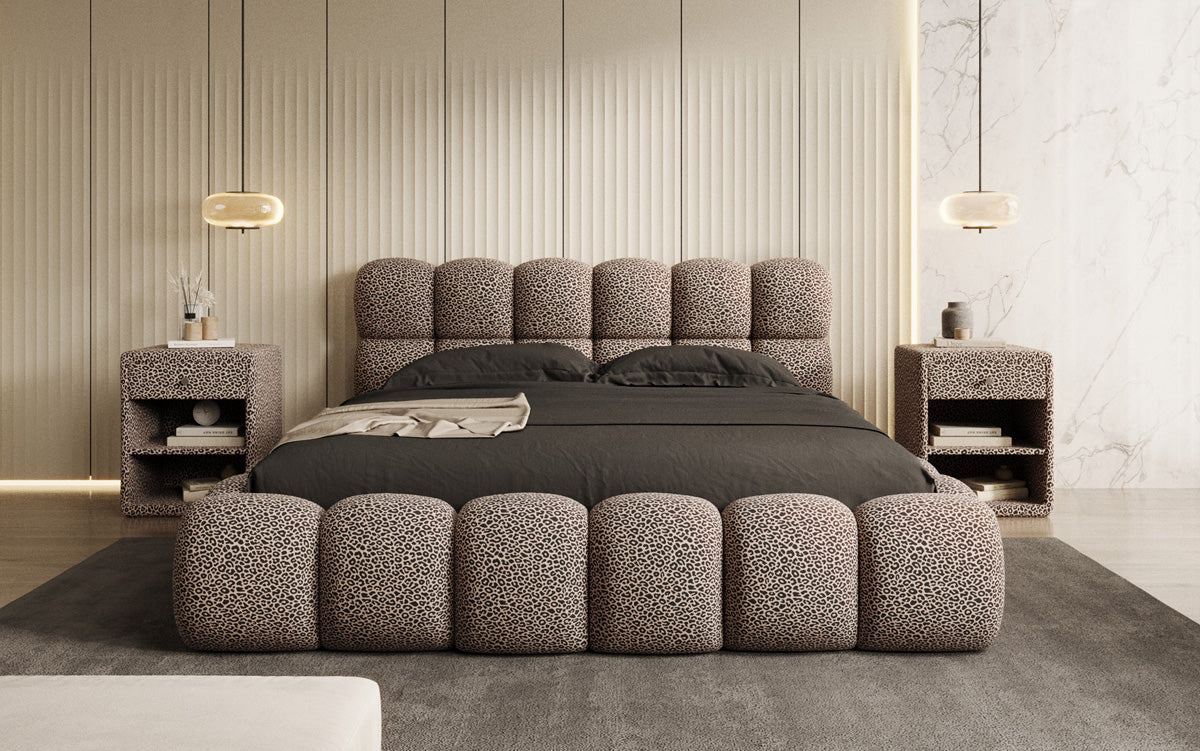 Designer upholstered bed Boston Wild Edition with storage