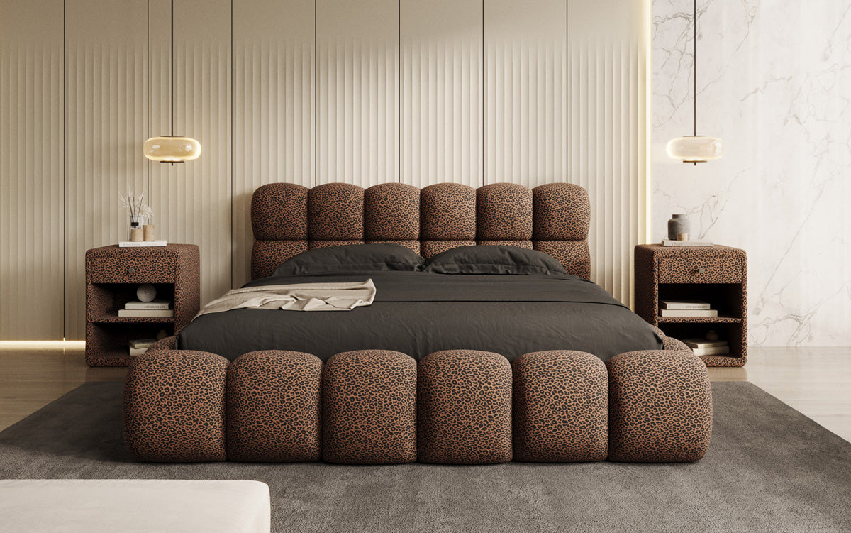 Designer upholstered bed Boston Wild Edition with storage