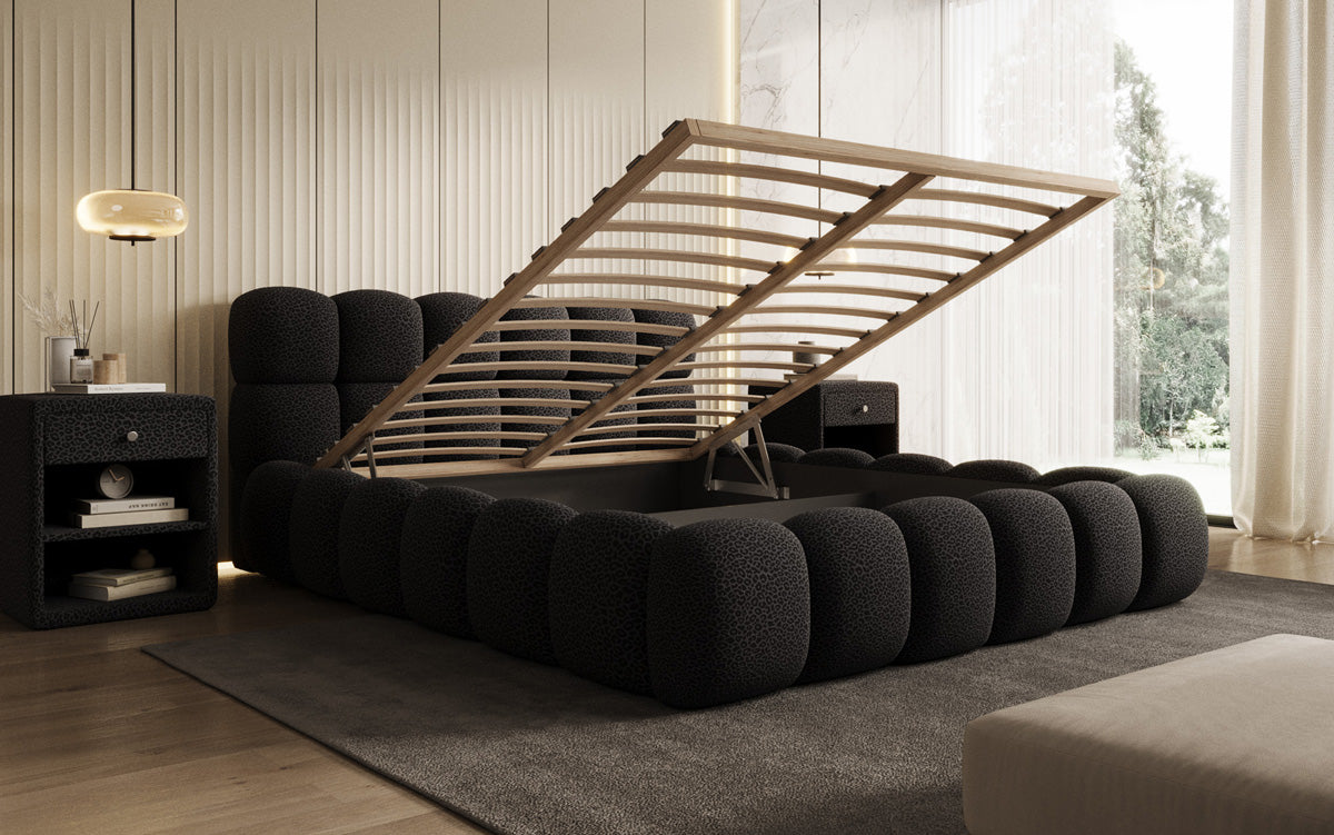 Designer upholstered bed Boston Wild Edition with storage