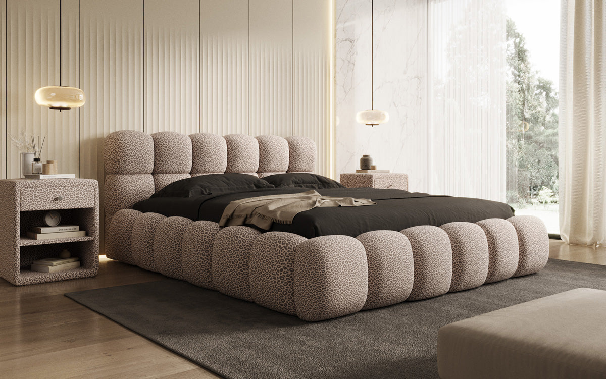 Designer upholstered bed Boston Wild Edition with storage