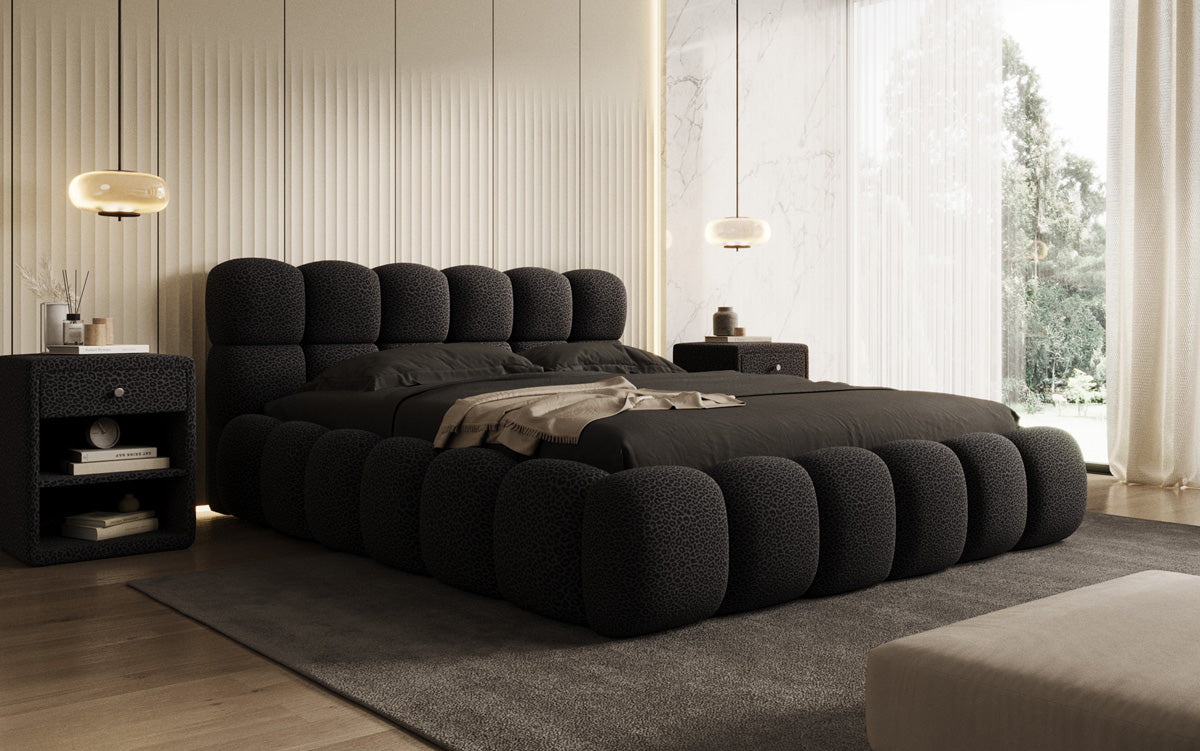 Designer upholstered bed Boston Wild Edition with storage