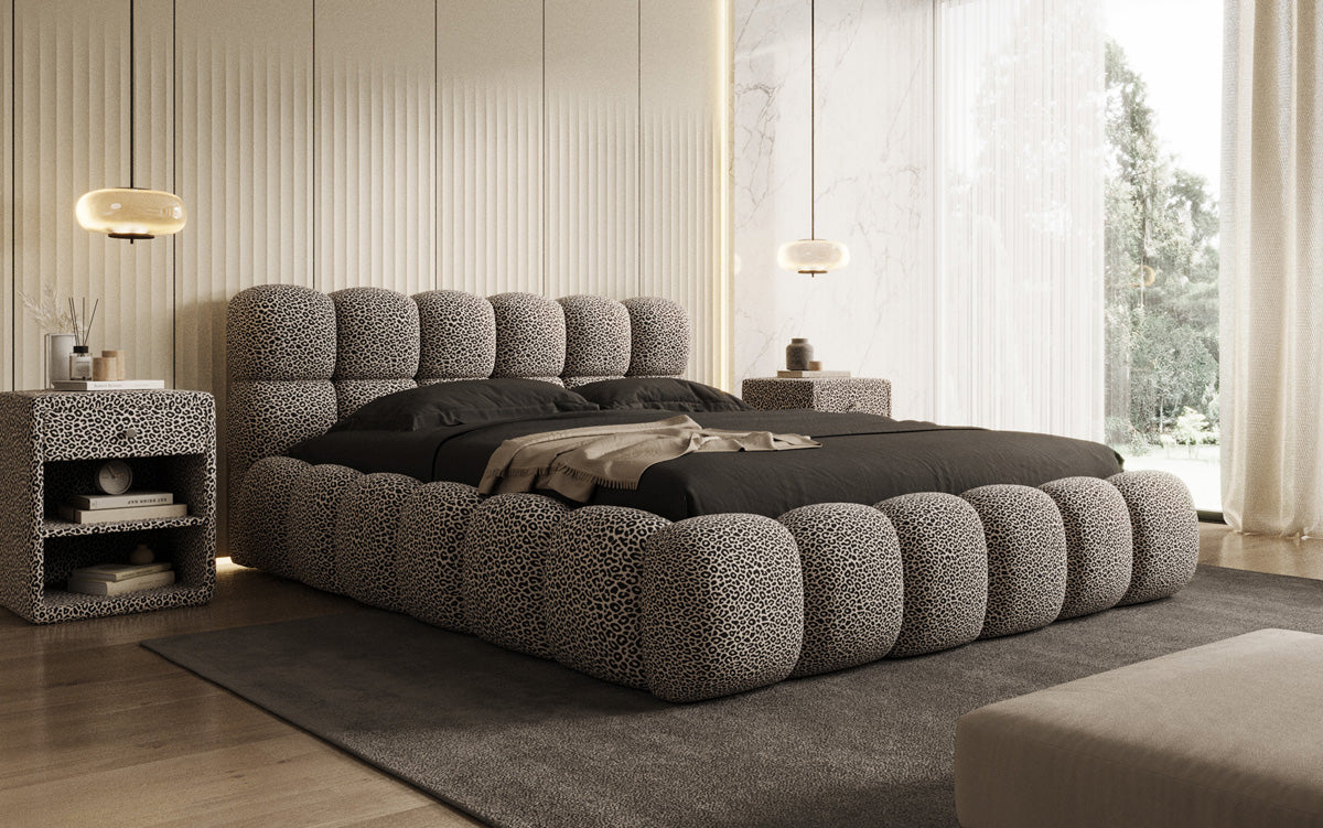 Designer upholstered bed Boston Wild Edition with storage