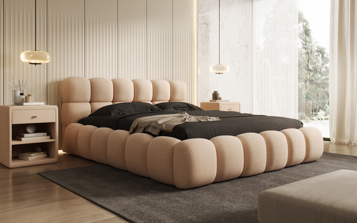 Designer upholstered bed Boston Wild Edition with storage