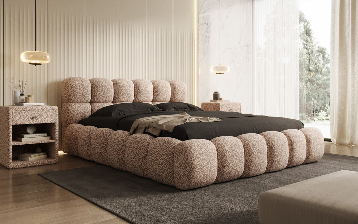 Designer upholstered bed Boston Wild Edition with storage