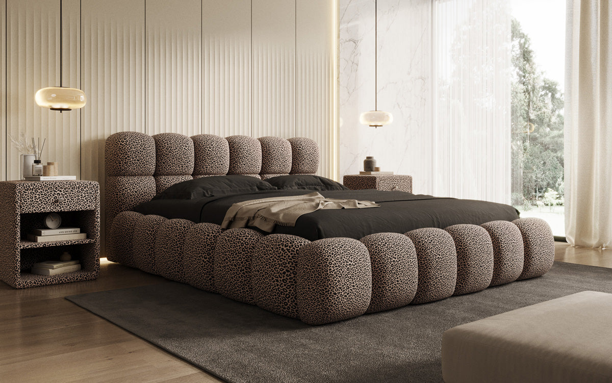 Designer upholstered bed Boston Wild Edition with storage