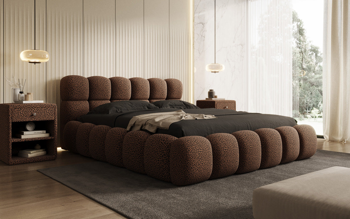 Designer upholstered bed Boston Wild Edition with storage