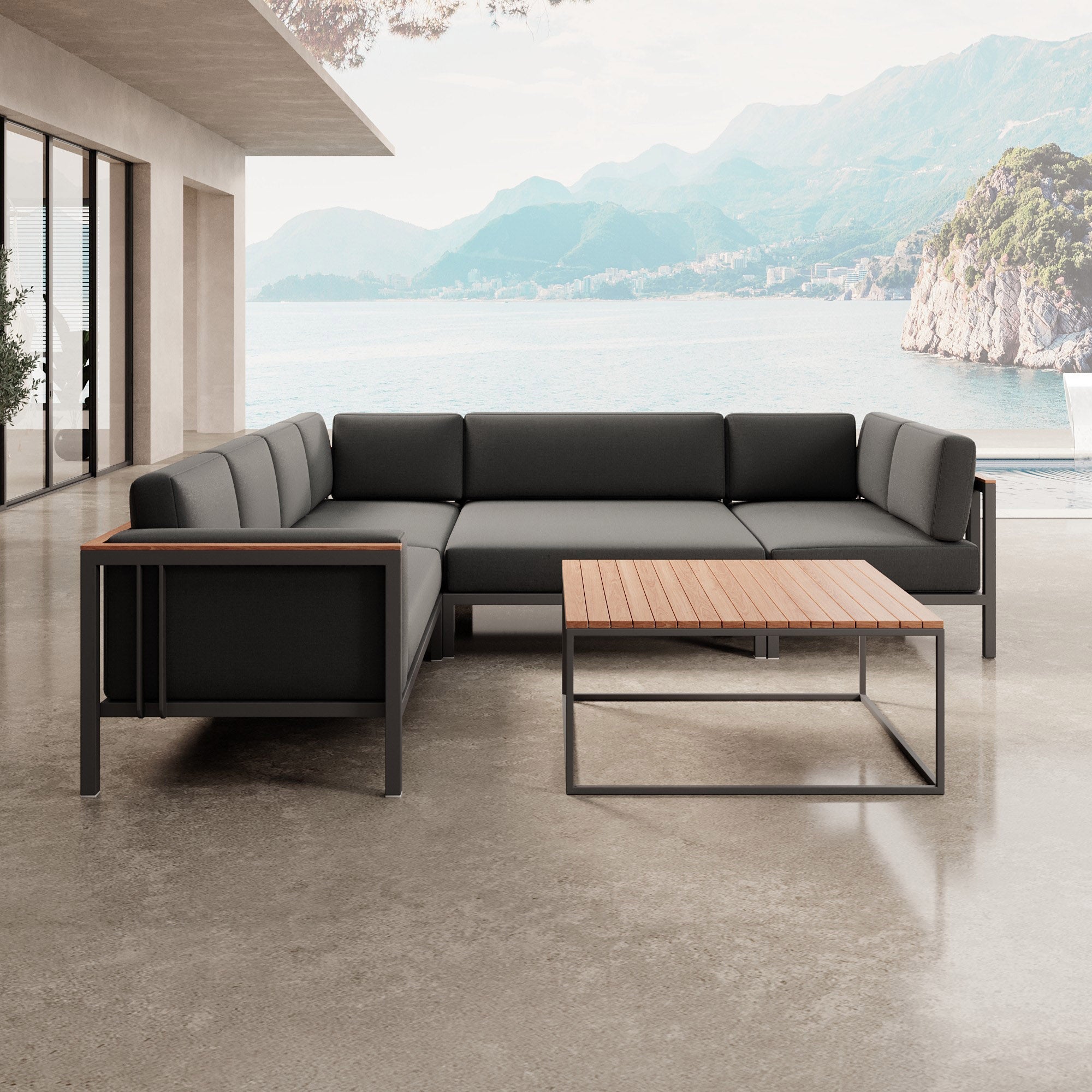 Euphoria – Corner Lounge & Table Made of Aluminum | Aevora™ Collection