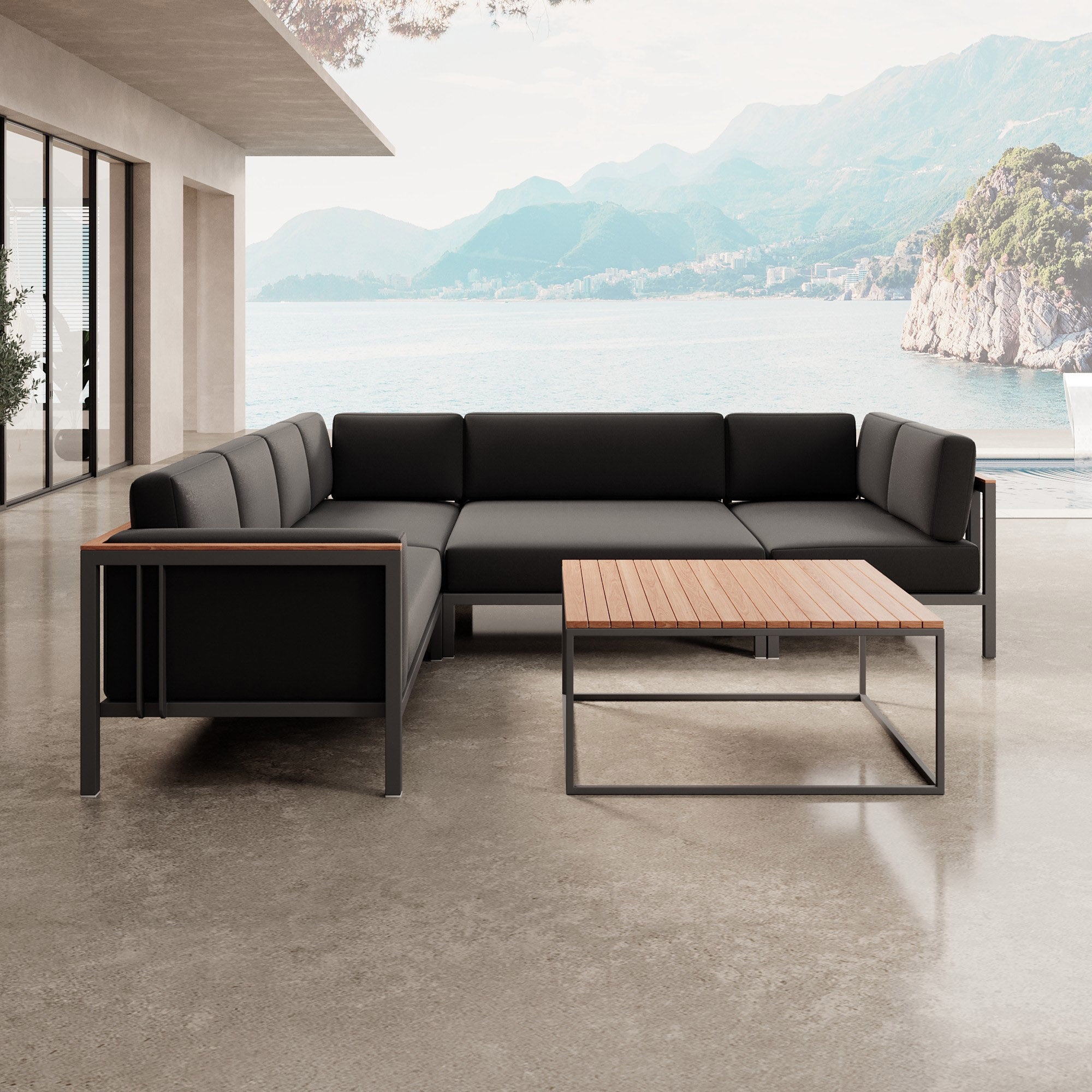 Euphoria – Corner Lounge & Table Made of Aluminum | Aevora™ Collection