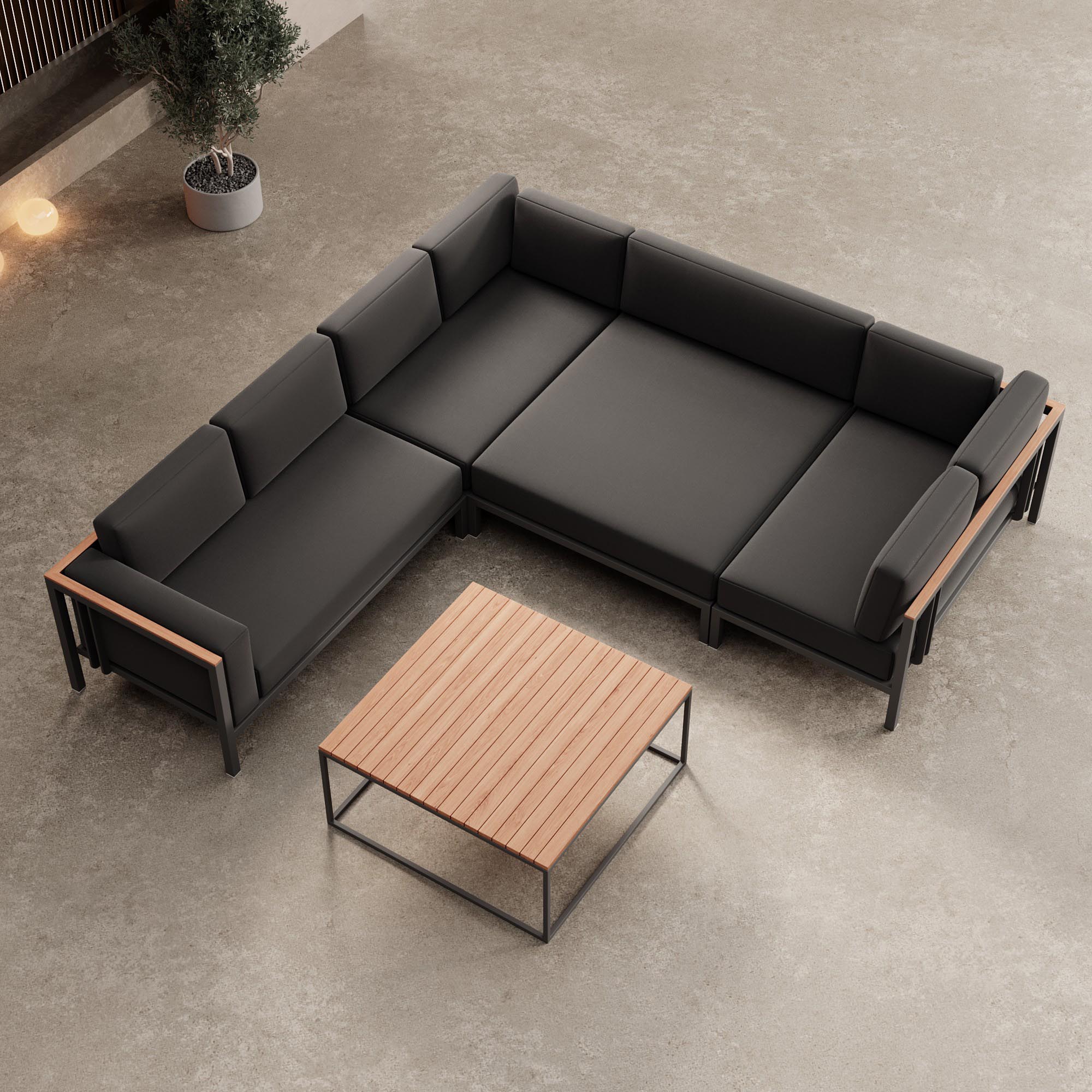 Euphoria – Corner Lounge & Table Made of Aluminum | Aevora™ Collection