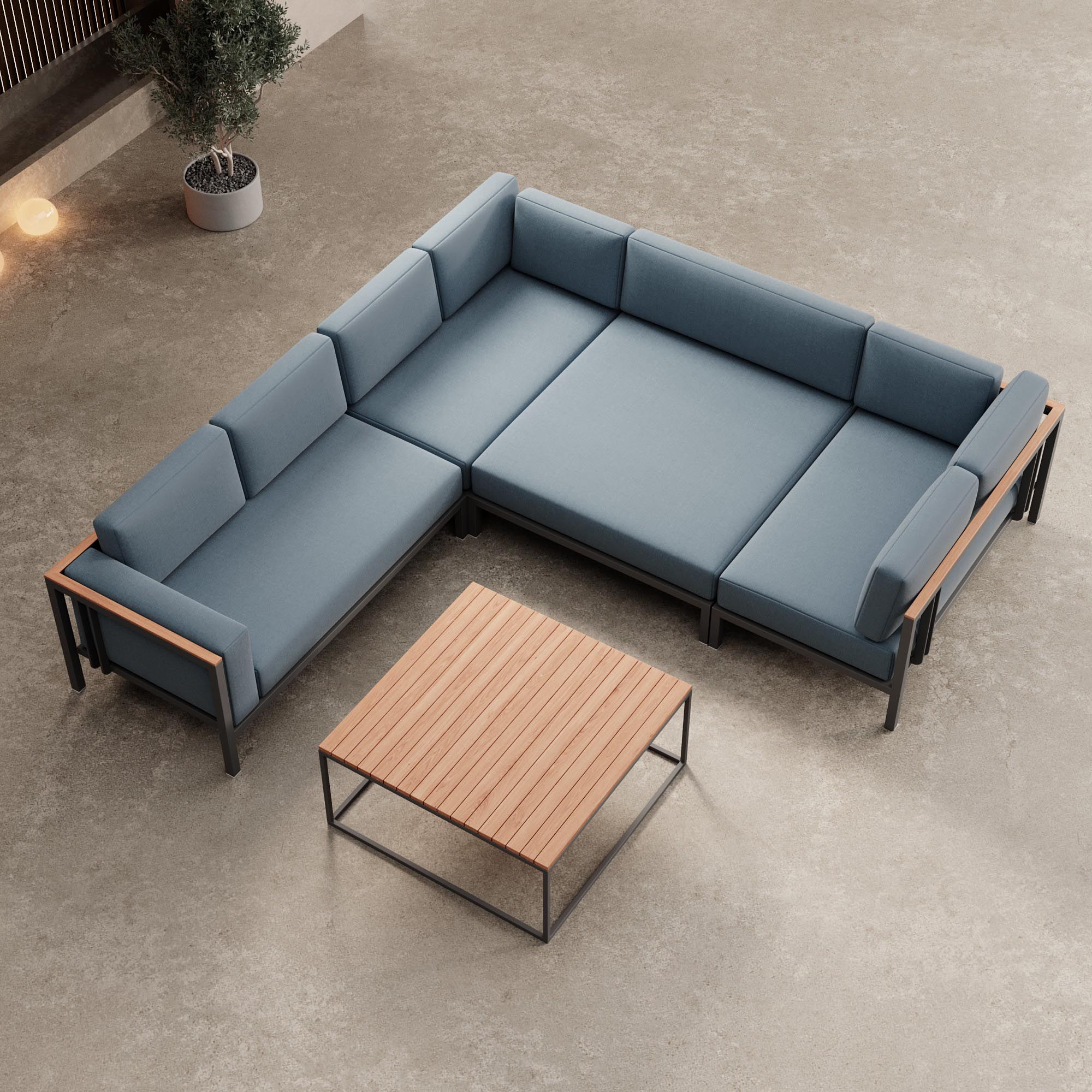 Euphoria – Corner Lounge & Table Made of Aluminum | Aevora™ Collection