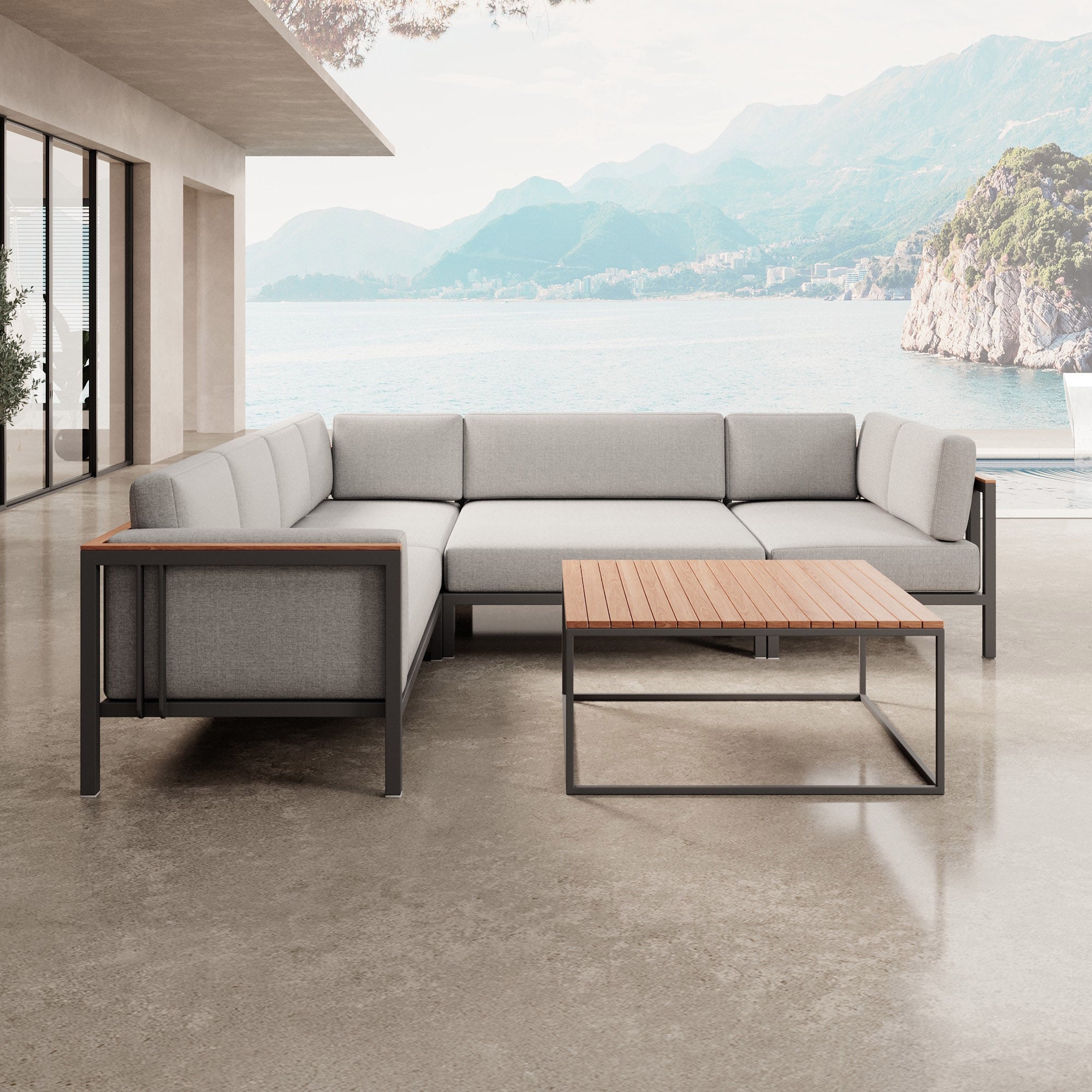 Euphoria – Corner Lounge & Table Made of Aluminum | Aevora™ Collection