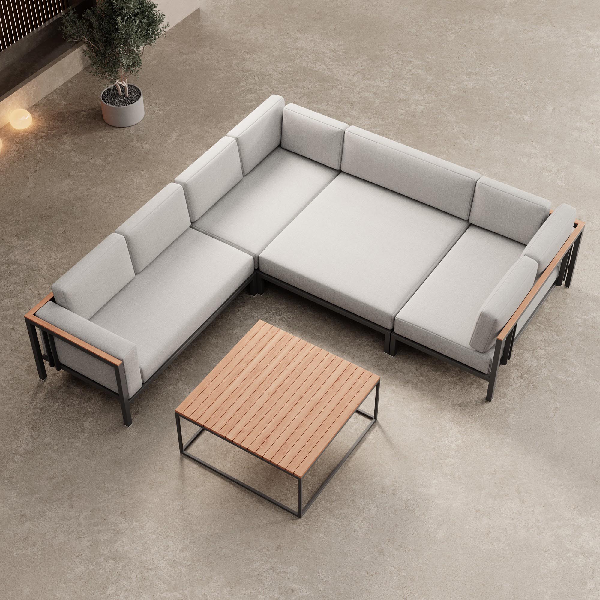 Euphoria – Corner Lounge & Table Made of Aluminum | Aevora™ Collection