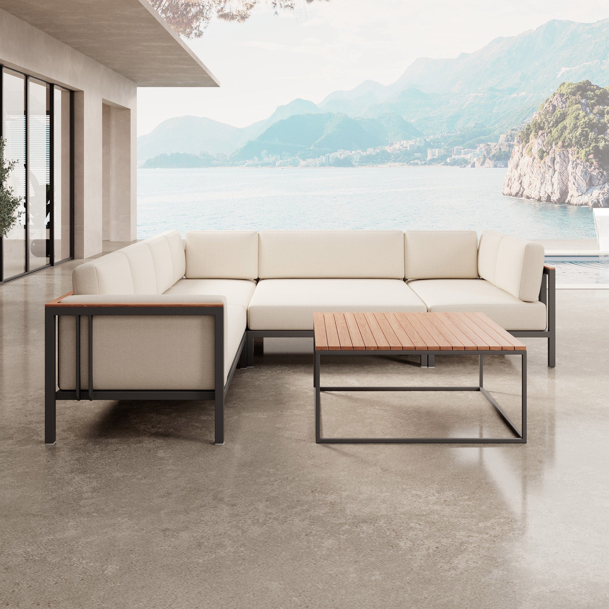 Euphoria – Corner Lounge & Table Made of Aluminum | Aevora™ Collection