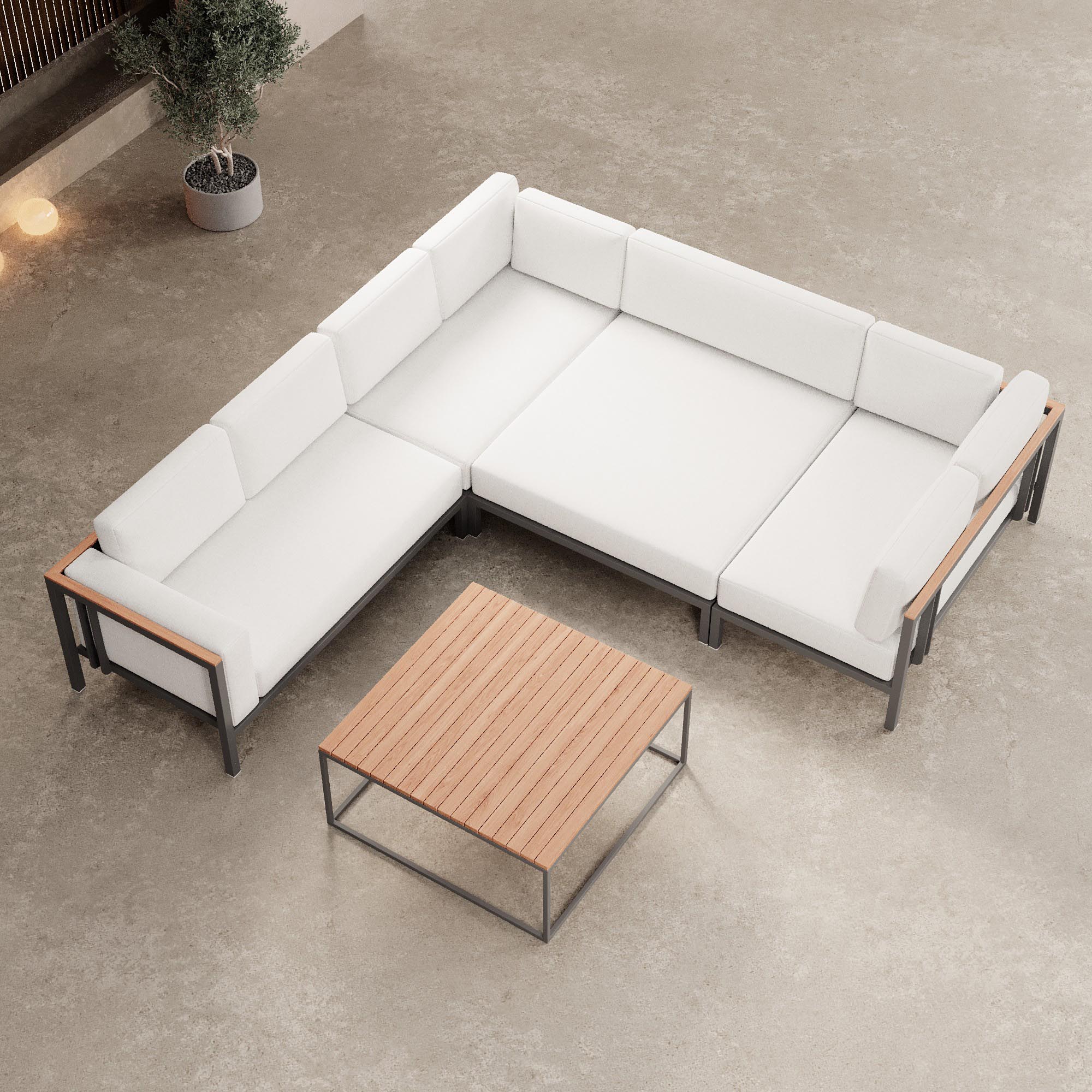 Euphoria – Corner Lounge & Table Made of Aluminum | Aevora™ Collection