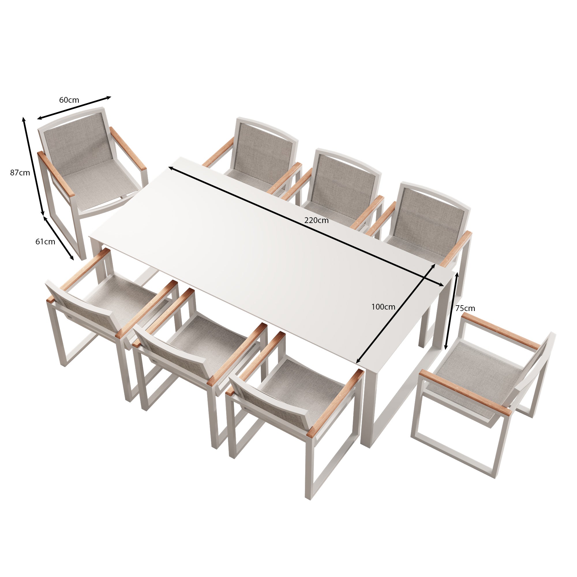 Vayla Dining – Dining Table Set with 8 Chairs & Concrete-Look Table | Aevora™ Collection