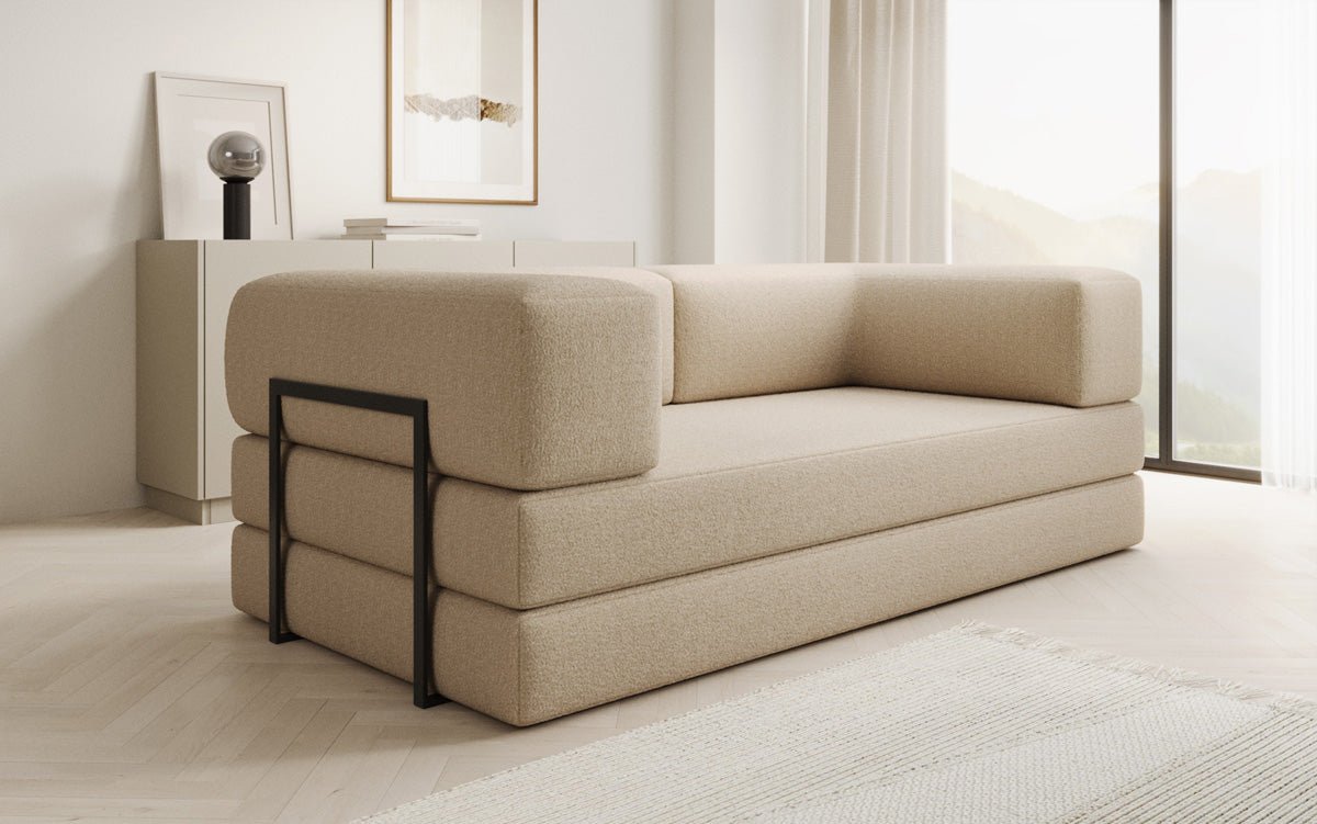 Designer Sofa Lazy 3-Seater in Bouclé