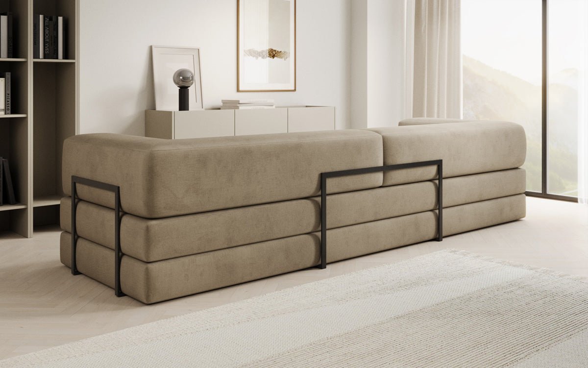 Designer Sofa Lazy 3-Seater XXL in Velvet