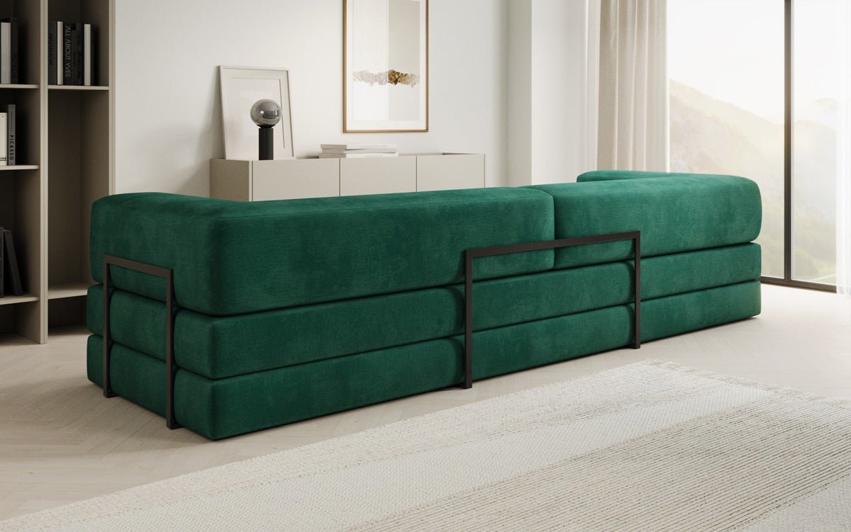 Designer Sofa Lazy 3-Seater XXL in Velvet