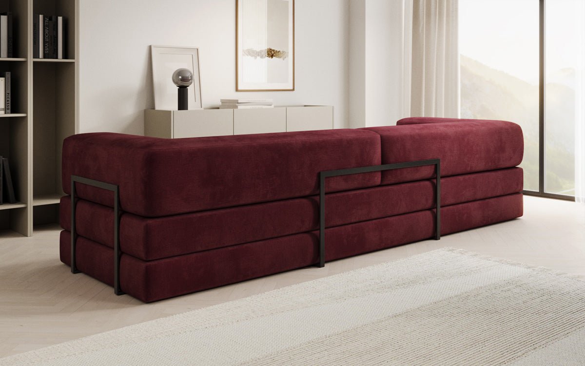 Designer Sofa Lazy 3-Seater XXL in Velvet