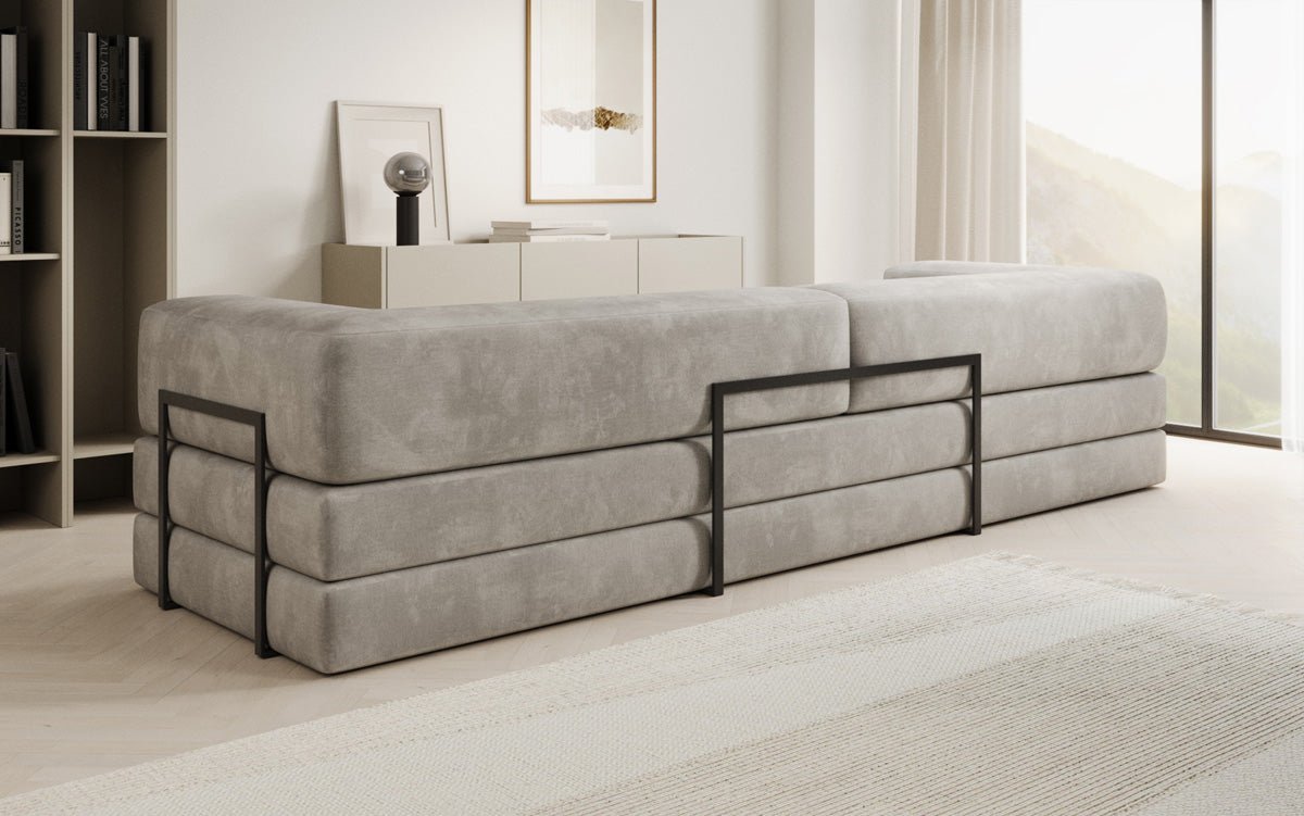Designer Sofa Lazy 3-Seater XXL in Velvet
