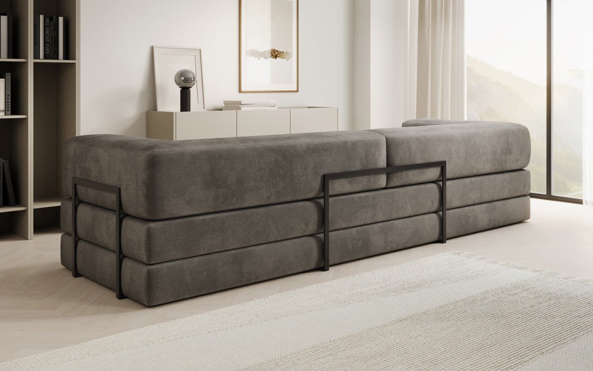Designer Sofa Lazy 3-Seater XXL in Velvet
