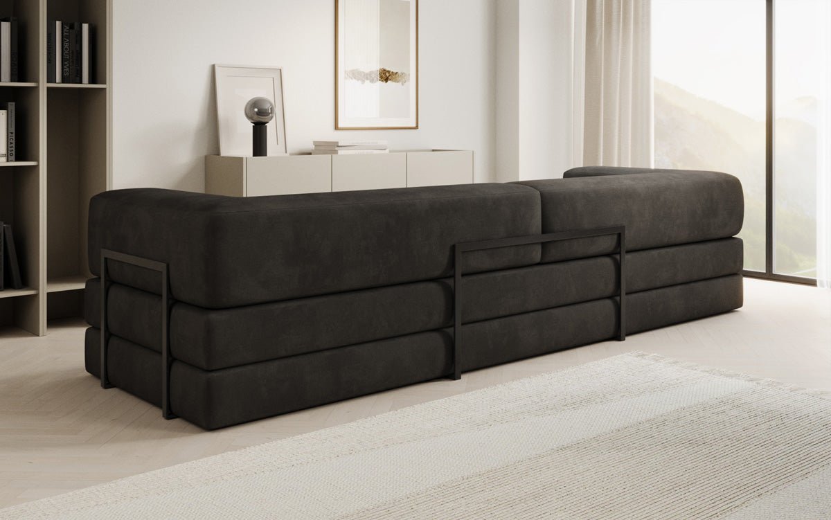 Designer Sofa Lazy 3-Seater XXL in Velvet