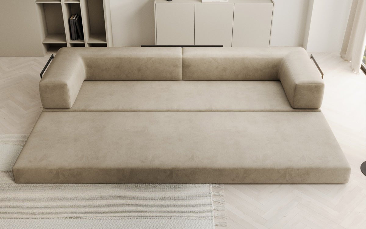 Designer Sofa Lazy 3-Seater XXL in Velvet
