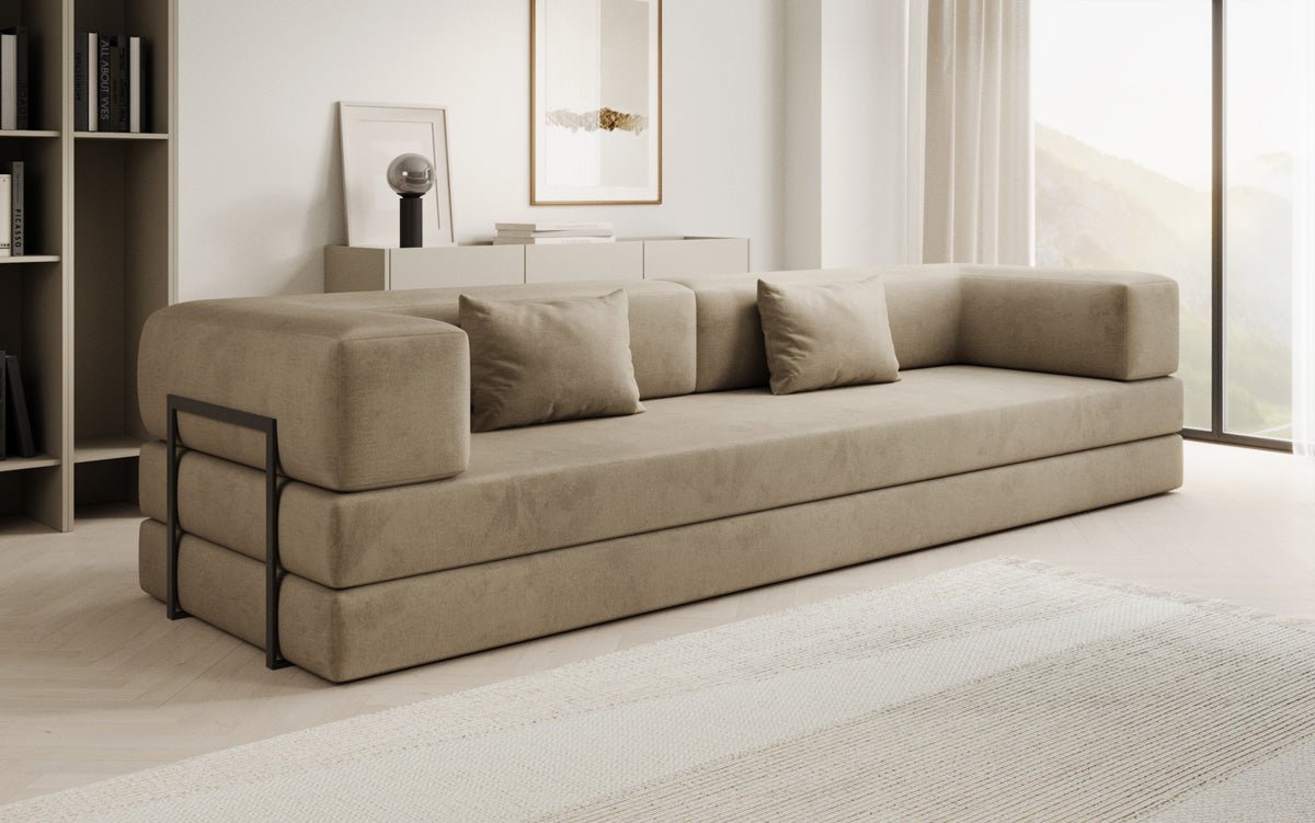 Designer Sofa Lazy 3-Seater XXL in Velvet