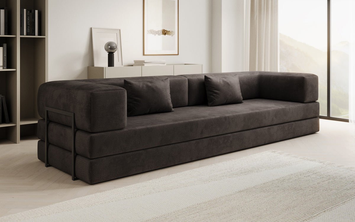 Designer Sofa Lazy 3-Seater XXL in Velvet