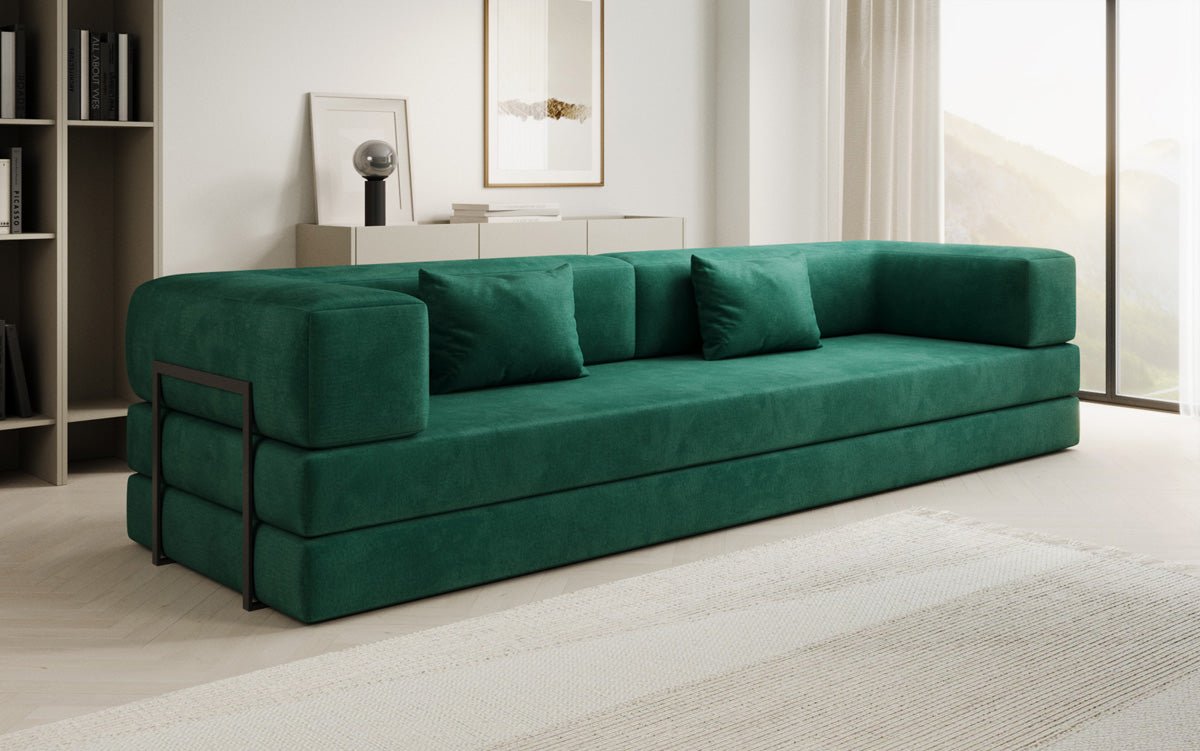Designer Sofa Lazy 3-Seater XXL in Velvet
