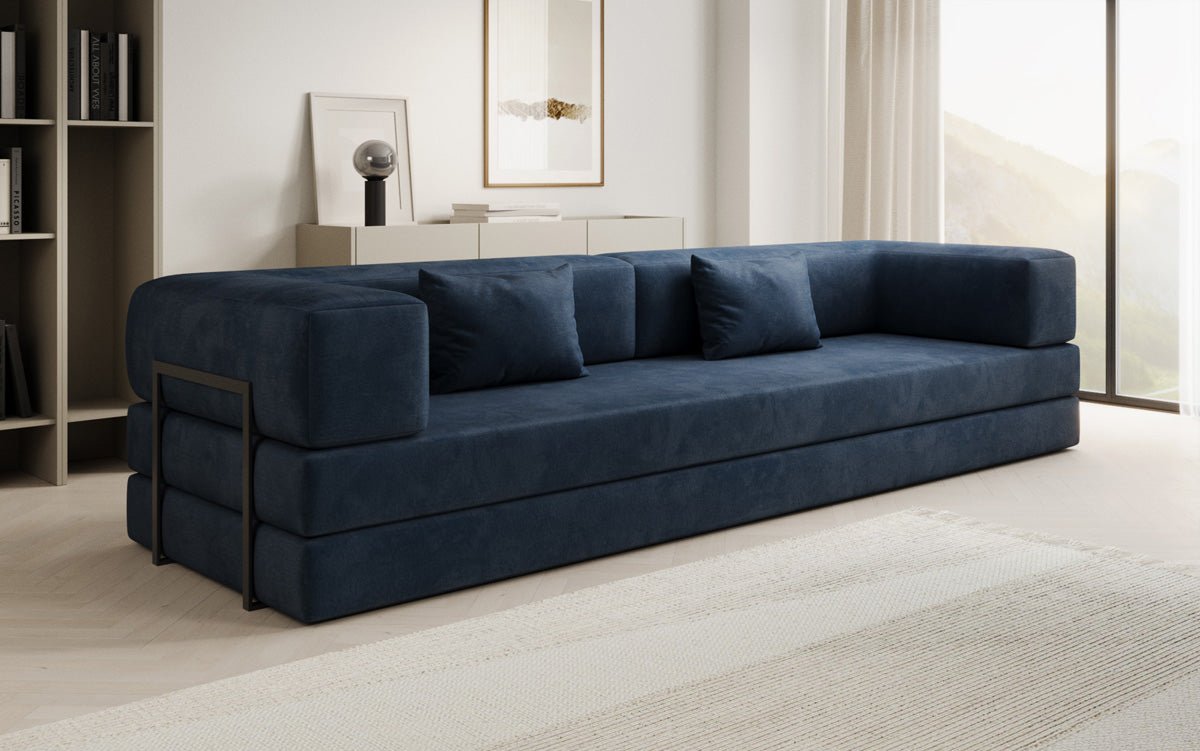Designer Sofa Lazy 3-Seater XXL in Velvet