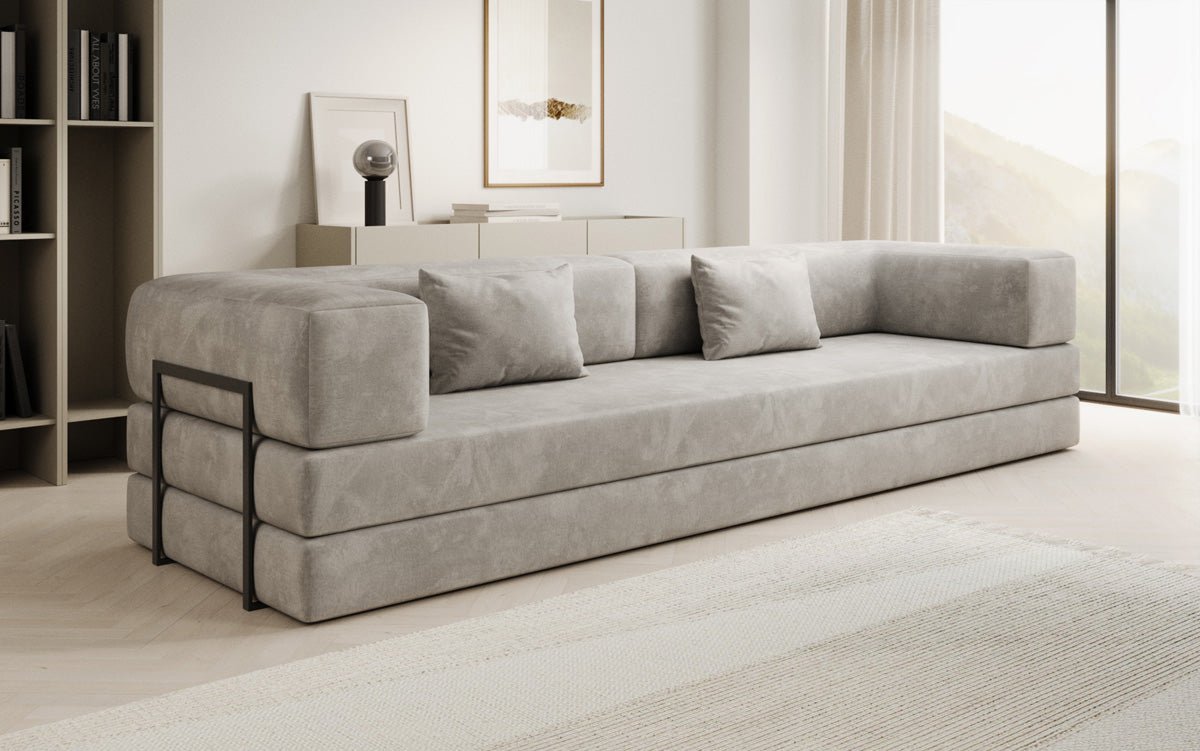 Designer Sofa Lazy 3-Seater XXL in Velvet