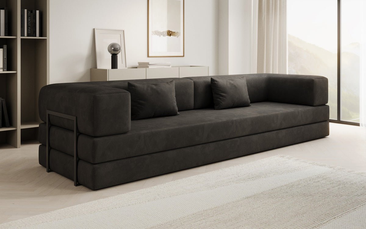Designer Sofa Lazy 3-Seater XXL in Velvet