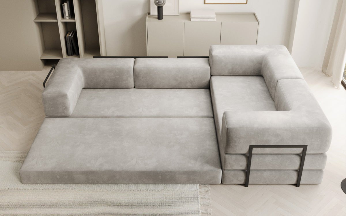 Designer Sofa Lazy L Closed in Velvet