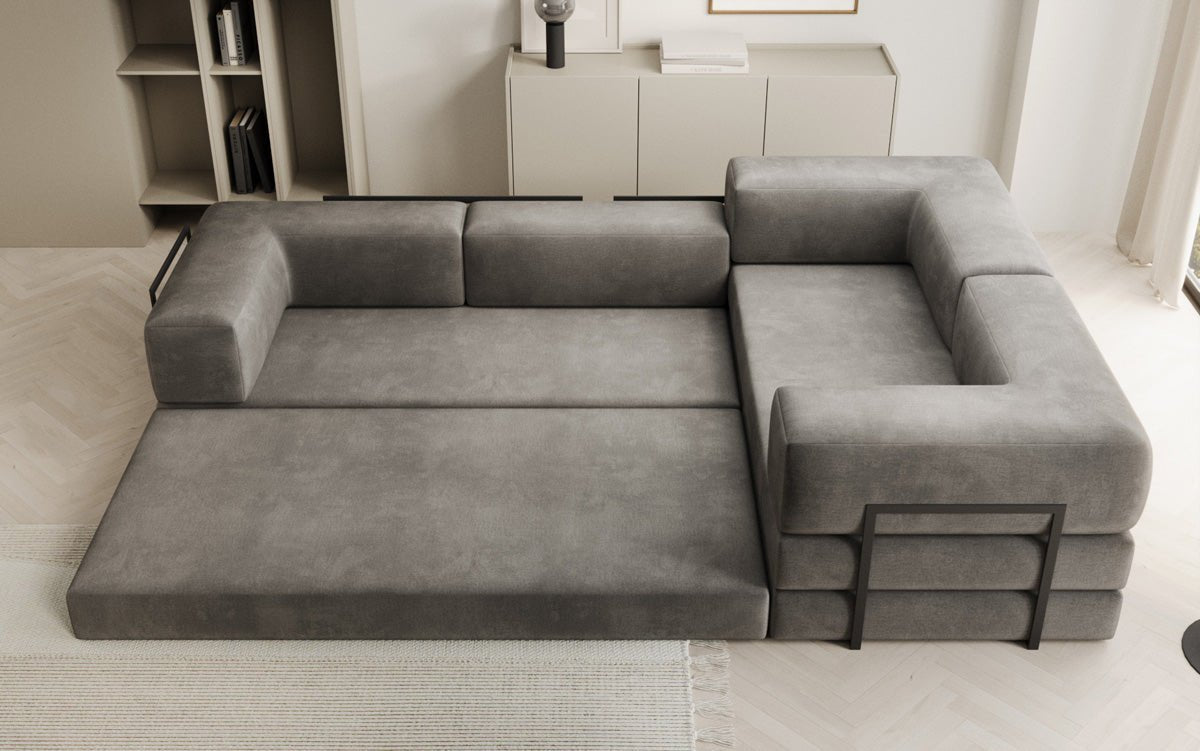 Designer Sofa Lazy L Closed in Velvet