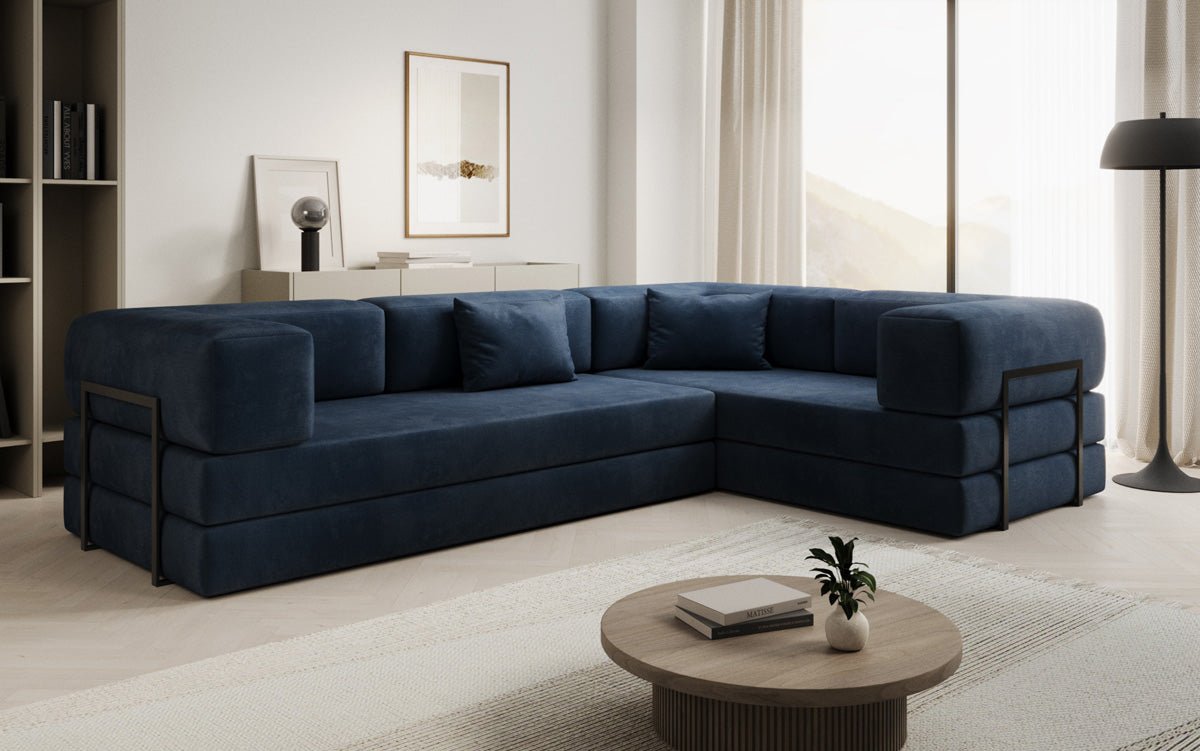 Designer Sofa Lazy L Closed in Velvet