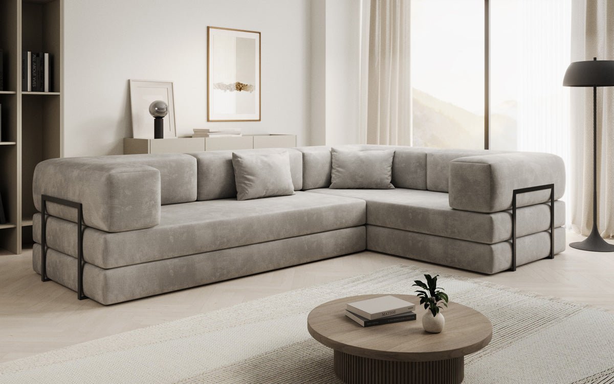 Designer Sofa Lazy L Closed in Velvet
