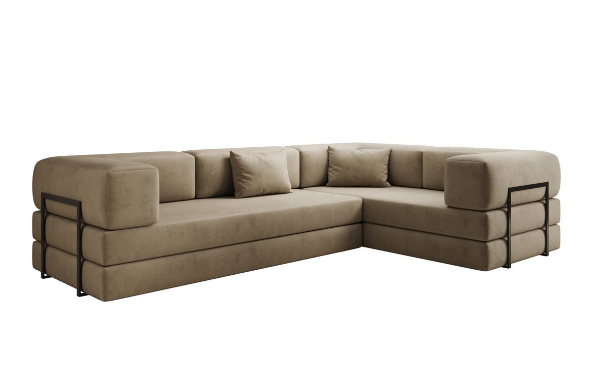Designer Sofa Lazy L Closed in Velvet