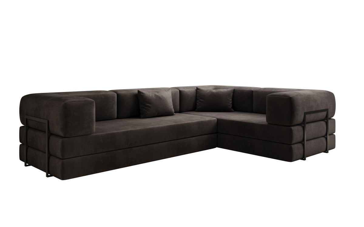 Designer Sofa Lazy L Closed in Velvet