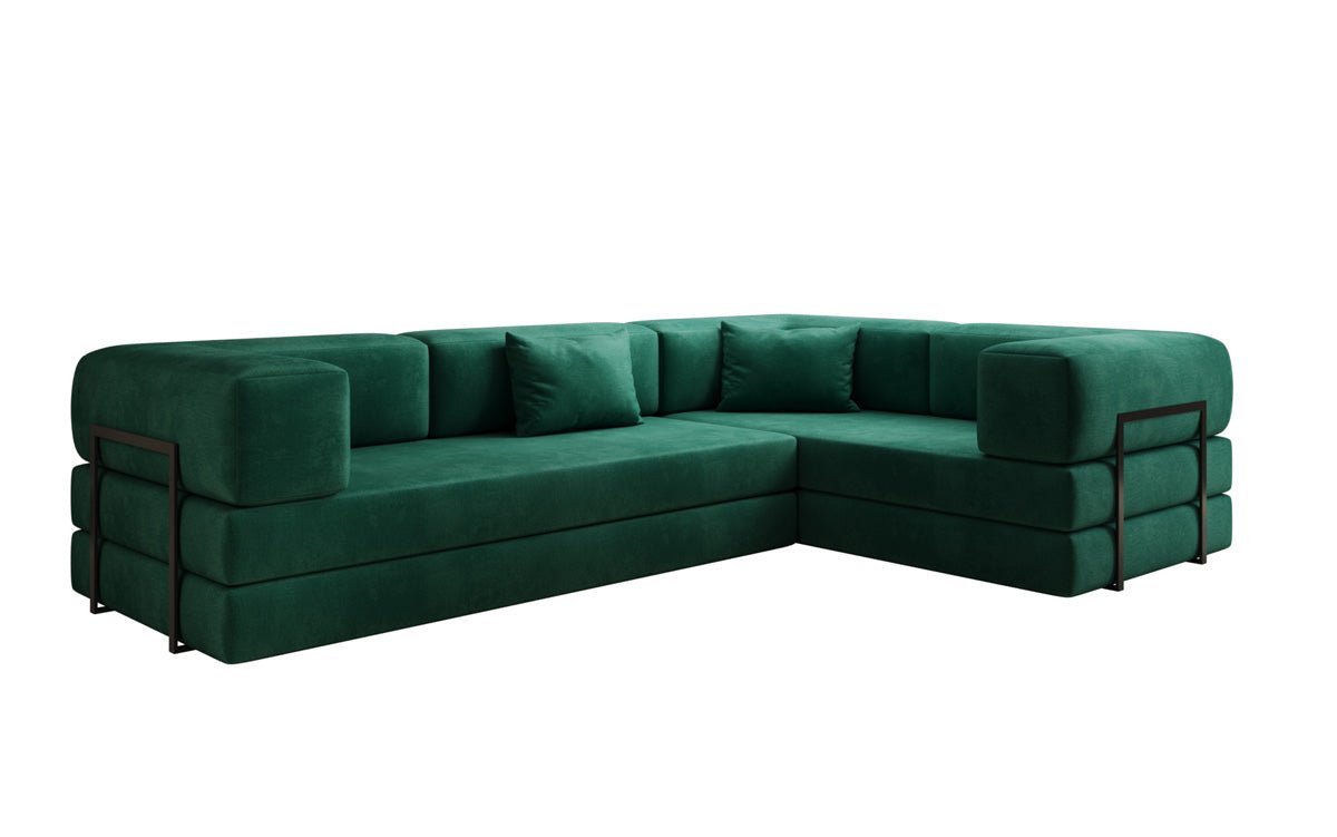 Designer Sofa Lazy L Closed in Velvet