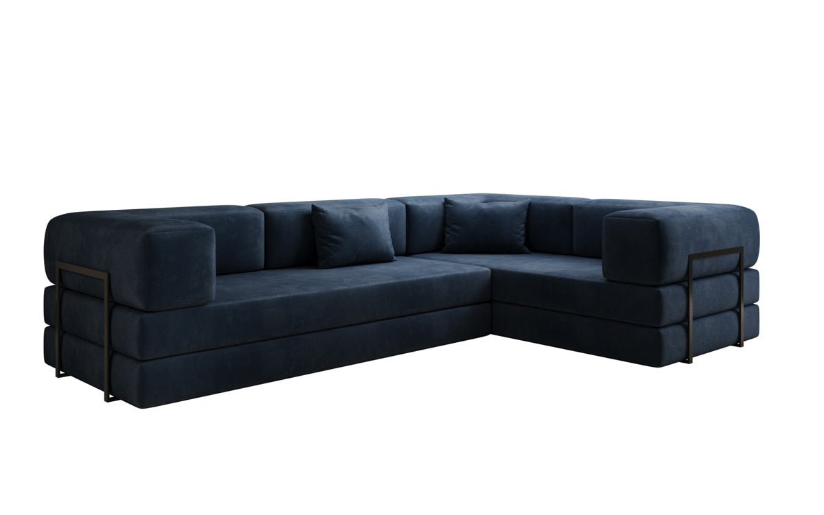 Designer Sofa Lazy L Closed in Velvet
