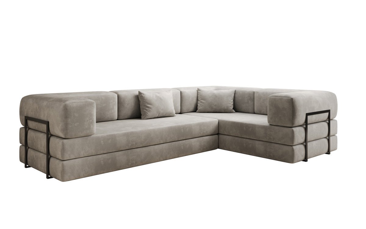 Designer Sofa Lazy L Closed in Velvet