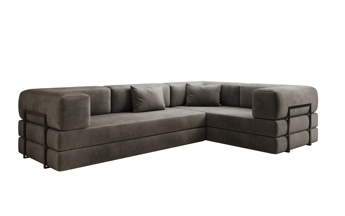 Designer Sofa Lazy L Closed in Velvet